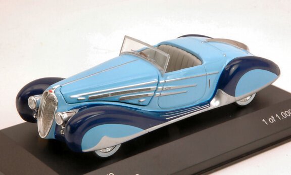 1:43 WhiteBox 1938 Delahaye 165 V12 cabrio twotone blue - 2