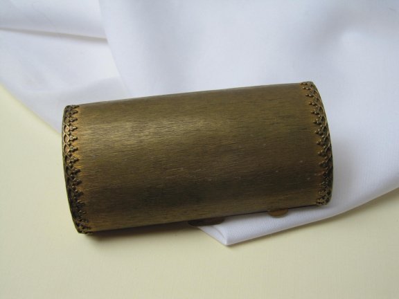 Doosje antiek bewerkt met groene steen 9.2x4.6 cm. - Afbeelding 7