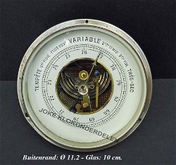 = Barometer = geslepen glas = gebruikt =37658