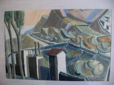 Artistiek Landschap Turkije 1961 - ges. Henk van Rooy - 2