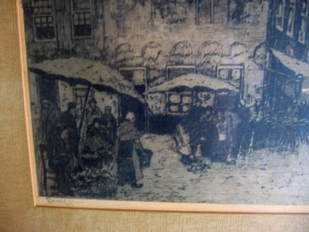 Ets - Marktdag Brugge - Chris Snijders 1881-1943 - 2