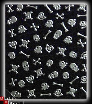 3D Nagel Stickers zilver kleur nr: 6 Grijs Nail Art NIEUW - 1