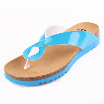 Scholl Kenna dames slippers in wit of turquoise NIEUW - 1