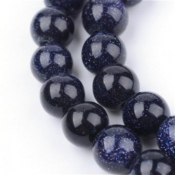 Snoer kralen Blue Goldstone 8mm. - 1