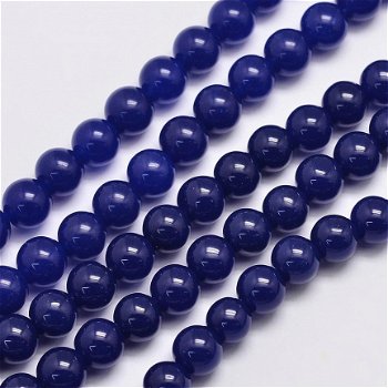 Snoer kralen jade Midnightblue 8 mm. - 1