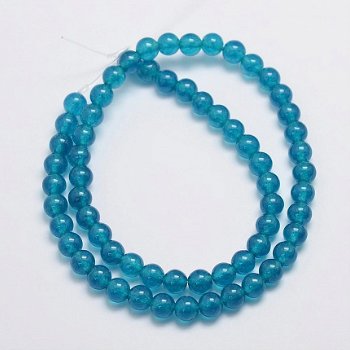 Snoer kralen jade Pruisisch Blauw 6 mm. - 2