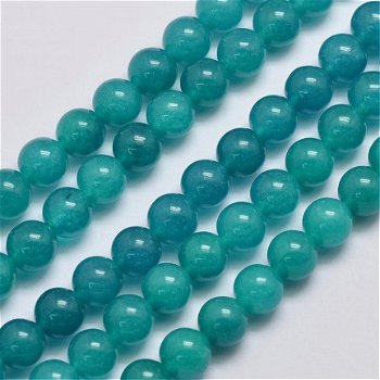 Snoer kralen jade Teal 6 mm. - 1