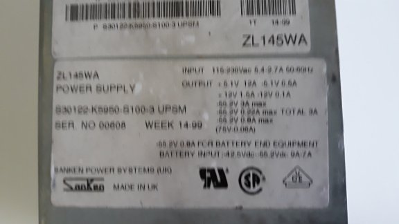 Hipath 3750 and Hicom 150 PSU SANKEN S30122-K-5050-S100 - 2