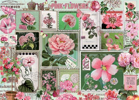 Cobble Hill - Pink Flowers - 1000 Stukjes - 1