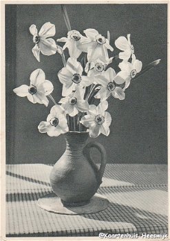 Zwart-Wit Bloemenkaart uit Duitsland 1952 - 1