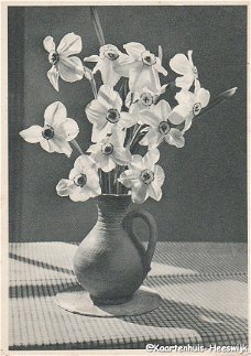 Zwart-Wit Bloemenkaart uit Duitsland 1952