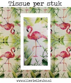 Tissue botanisch flamingo voor servettentechniek 21.5x22cm