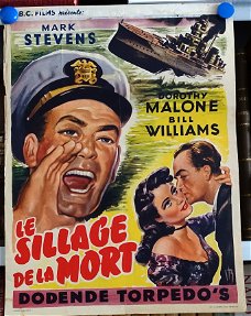 Filmposter Dodende torpedo's / Le sillage de la mort