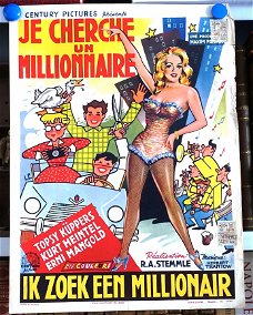Filmposter Je cherche un millionnaire / Ik zoek een millionair