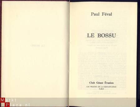 PAUL FEVAL**LE BOSSU**LES PRESSES DE LA RENAISSANCE - 3