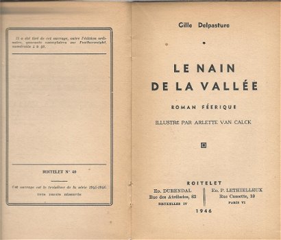 GILLE DELPASTURE**LE NAIN DE LA VALLEE**ROMAN FEERIQUE**ARLETTE VAN CALCK - 2