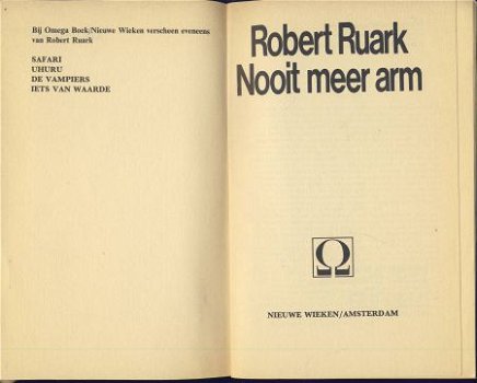 ROBERT RUARK**NOOIT MEER ARM**POOR NO MORE**NIEUWE WIEKEN - 3
