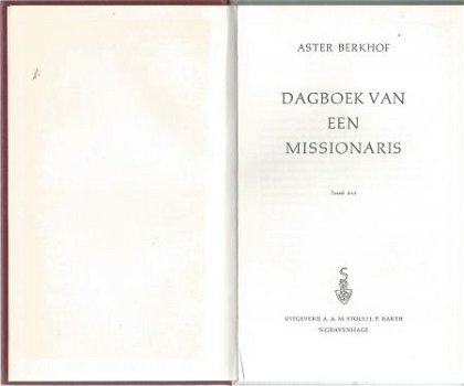 ASTER BERKHOF**DAGBOEK VAN EEN MISSIONARIS** TEXTUUR LINNEN* - 2