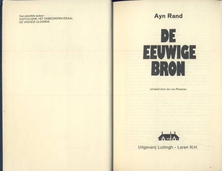 AYN RAND**DE EEUWIGE BRON**LUITINGH LAREN N.H.HARDCO - 4