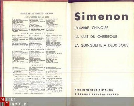 GEORGES SIMENON**1.L'OMBRE CHINOISE.2.LA NUIT AU CARREFOUR3. - 1