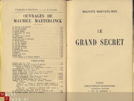 MAURICE MAETERLINCK**LE GRAND SECRET**CHARPENTIER FASQUELL - 2