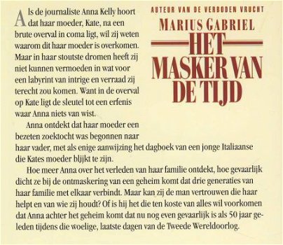 MARIUS GABRIEL**HET MASKER VAN DE TIJD**GELE HARDCOVER HOLKE - 2