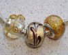 Set van 3 Pandora Style glasbedels Goud - 1 - Thumbnail