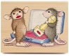 GROTE RETIRED houten stempel Lip Stamp van House Mouse - 1 - Thumbnail