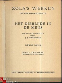 EMILE ZOLA**HET DIERLIJKE IN DE MENS**GEBR. GRAAUW'S UITG. - 2