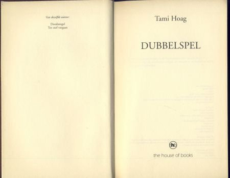 TAMI HOAG**DUBBELSPEL*DARK HORSE**BRUINE KARTON HARDCOVER** - 2