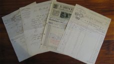 4 x antieke rekeningen 1896,1897, 1899,1915...
