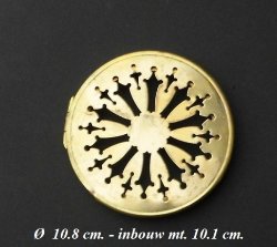 === Achter deur pendule = koper = oud === 33812