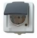 Kopp enkelvoudige wandcontactdoos opbouw 230V spatwaterdicht - 1 - Thumbnail