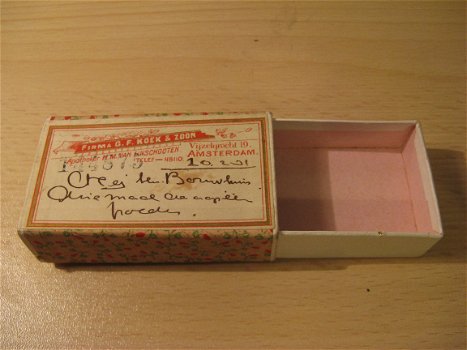 Zeer mooi klein doosje, antiek van apotheek uit Amsterdam.uit 1921... - 4