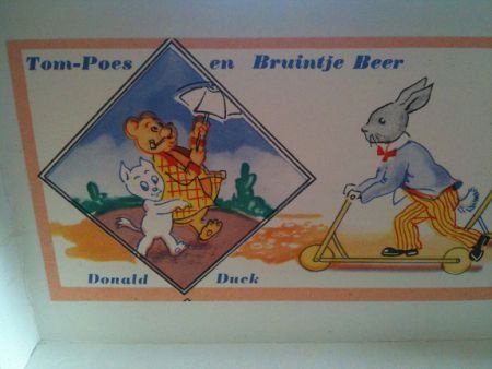 Sola geboorte-cadeau: Vork met lepel, Donald Duck..jaren '50 - 3
