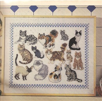 Borduurpatroon 003 kattenschilderij - 1