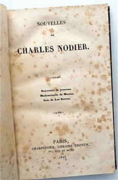 Charles Nodier 1843/1832 Souvenirs de jeunesse - 2 boeken - 2