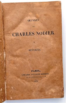 Charles Nodier 1843/1832 Souvenirs de jeunesse - 2 boeken - 4