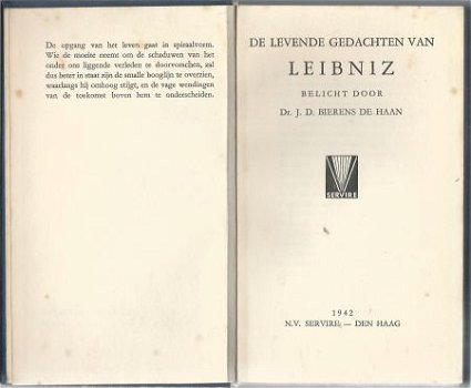 DR. J. D. BIERENS DE HAAN**DE LEVENDE GEDACHTEN VAN LEIBNIZ* - 2