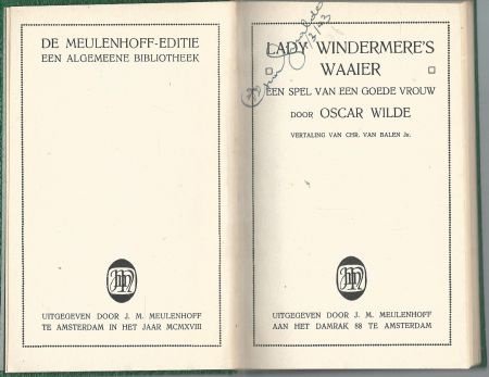 OSCAR WILDE**LADY WINDERMERE'S WAAIER**SPEL GOEDE VROUW.** - 2