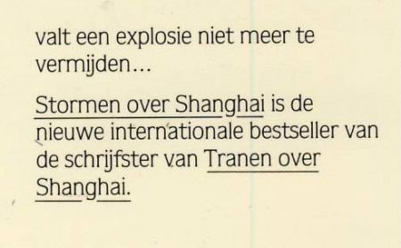 NATASHA PETERS**STORMEN OVER SHANGHAI*WITTE KARTON HARDCOVER - 4