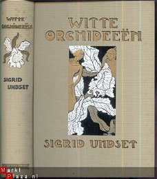 SIGRID UNDSET**WITTE ORCHIDEEEN**SPLENDIDE GOUD-OPDRUK.!!!