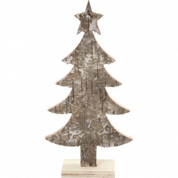 Houten boomschors kerstboom 26cm hobbyartikelen hobbymaterialen - 3