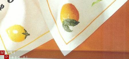 borduurpatroon 374 schilderijtje/ placemats met citrusfruit - 2