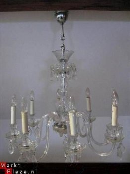 Fraaie antieke kristallen Franse hanglamp...80 cm. - 1