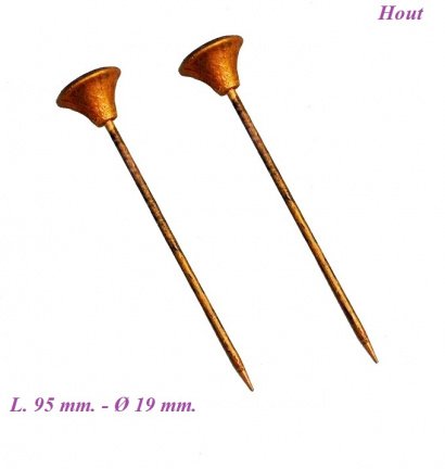 = 2 Trompetten voor Staartklok = Hout = 34710 - nr. 1