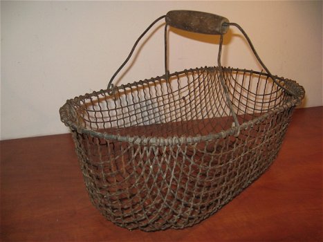 Antiek metalen aardappelmandje...ca.1925 - 3