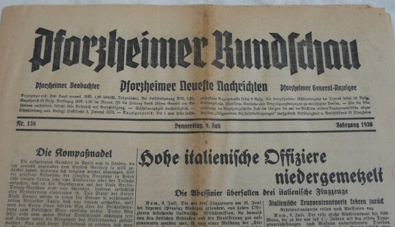 Krant / Zeitung, Pforzheimer Rundschau, Nr.158 - Donnerstag 9 Juli - Jahrgang 1936. - 2
