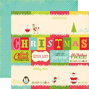 SALE NIEUW set 3 vel dubbelzijdig Scrappapier Everybody Loves Christmas van Echo Park - 3