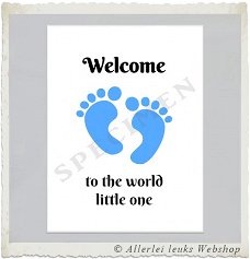 Baby kaart welcome little one roze A6
